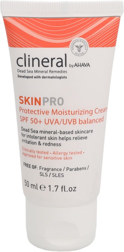 AHAVA CLINERAL SKINPRO Beschermende Vochtcrème SPF50 - Kalmeert Irritatie & Vermindert Roodheid | Hoge SPF Bescherming | Geformuleerd met Dermatologen | Creme voor mannen & vrouwen - 50ml