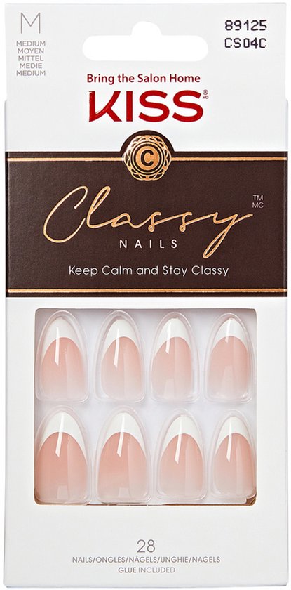 Kiss Kunstnagels Classy M French - Kunstnagels - 28 stuks, met lijm