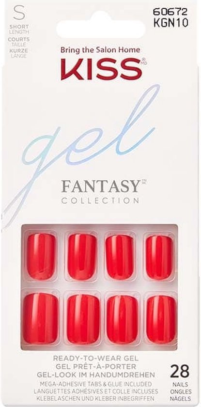 Kiss Gel Fantasy – Whatever – Gelnagels Met Lijm & Tabs – 28 Nepnagels rood