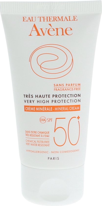 Avène Sun Protection Mineral Cream 50+ - Zonnebrand - 50 ml