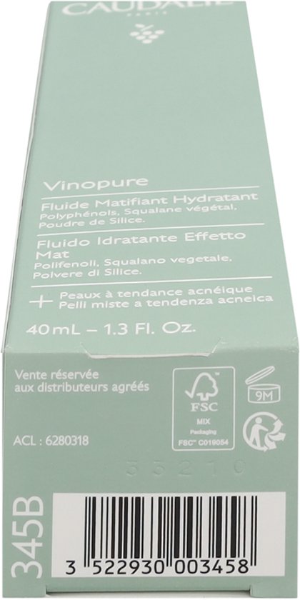 Caudalie Vinopure Hydraterende en Matmakende Fluide 40 ml
