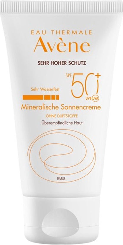 Avène Sun Protection Mineral Cream 50+ - Zonnebrand - 50 ml