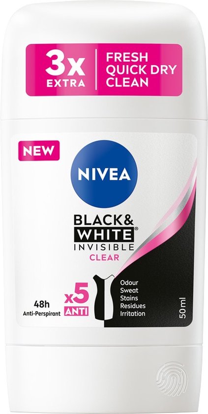 Black&White Invisible Clear anti-transpirant stick 50ml