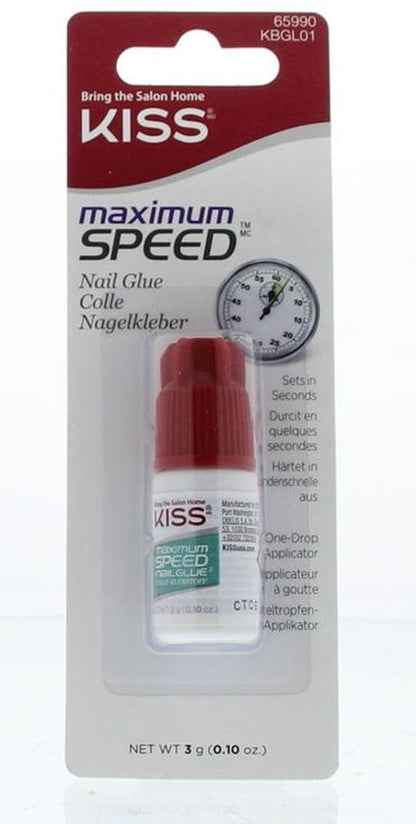 KISS Maximum Speed Nagellijm – Sneldrogende Nagel Lijm voor Kunstnagels, nepnagels & Nagelreparatie – 3 gr