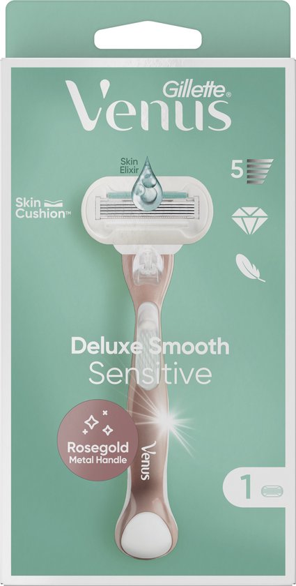 Gillette Venus Deluxe Smooth Sensitive - 1 Scheermes Voor Vrouwen - RoseGold - 1 Scheermesje