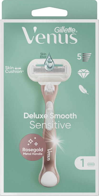 Gillette Venus Deluxe Smooth Sensitive - 1 Scheermes Voor Vrouwen - RoseGold - 1 Scheermesje