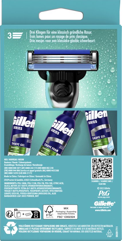 Gillette Mach 3 - Scheersysteem en 3 Scheermesjes