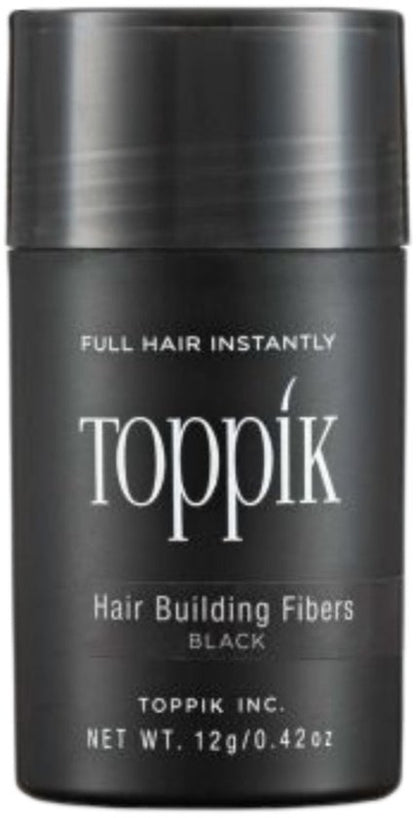 Toppik Hair Building Fibers Zwart | 12 gram | Cosmetische Haarverdikker, Verbergt haaruitval (Direct voller haar)