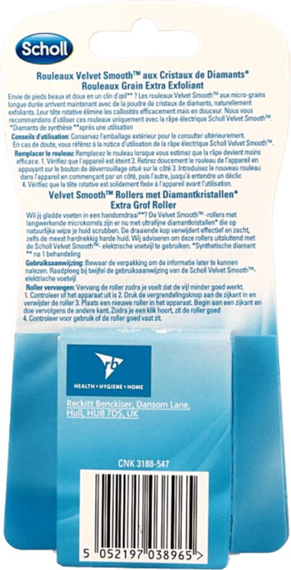 Scholl Velvet Smooth - Navulling Elektrische Eeltverwijderaar - Extra Grof - Voetvijl - 2 Stuks