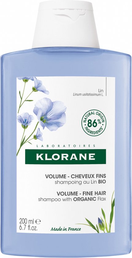 Klorane Haar Lin Fibres de Lin/Vlasvezels Shampoo Fijn Haar 200ml