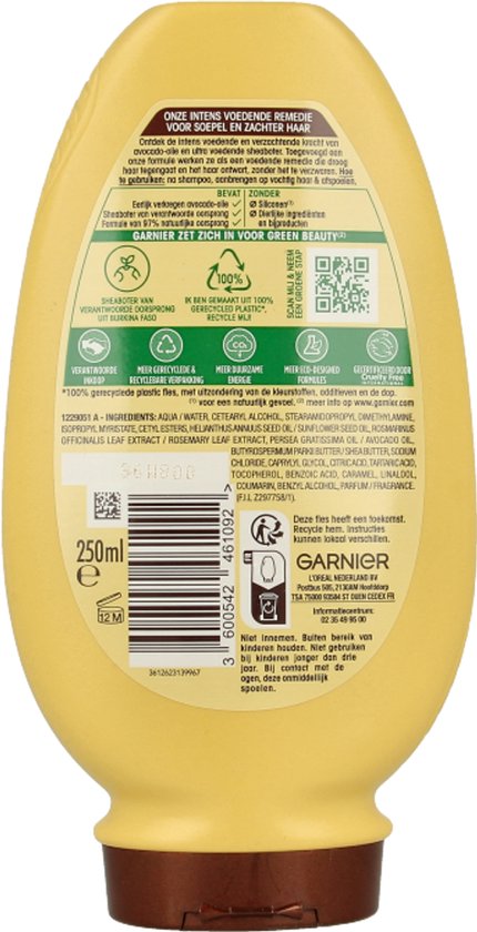 Garnier Loving Blends Conditioner Avocado Olie & Shea Boter Zeer Droog of Pluizig Haar - 250 ml