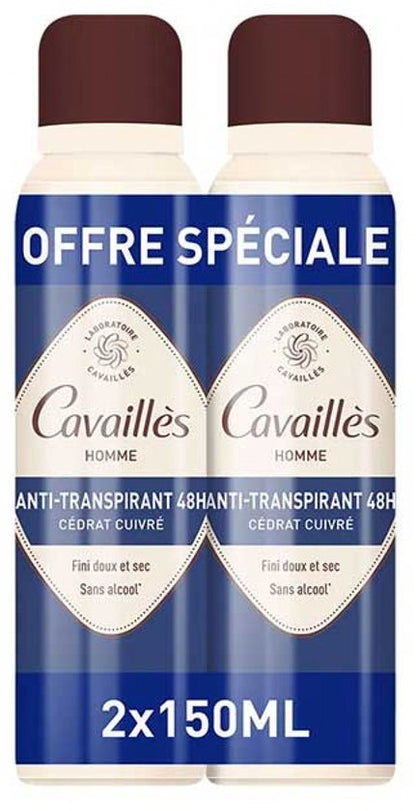 Rogé Cavaillès Absorb+ 48H Homme Anti-transpirant Spray 2 x 150 ml
