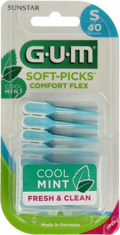 GUM - tandenflos - soft-picks - comfort flex - small - S 40 pcs - cool mint fresh & clean