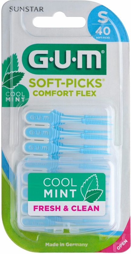 GUM - tandenflos - soft-picks - comfort flex - small - S 40 pcs - cool mint fresh & clean