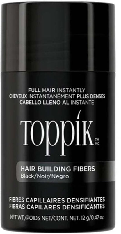 Toppik Hair Building Fibers Zwart | 12 gram | Cosmetische Haarverdikker, Verbergt haaruitval (Direct voller haar)