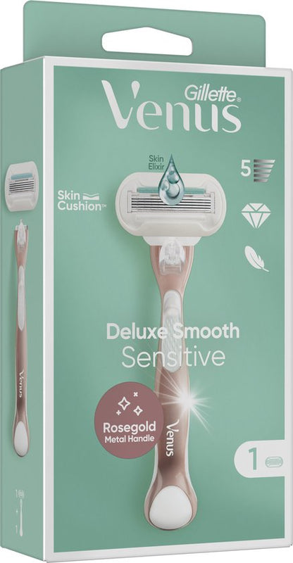 Gillette Venus Deluxe Smooth Sensitive - 1 Scheermes Voor Vrouwen - RoseGold - 1 Scheermesje