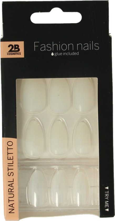 2B Nails natural stiletto 24 Stuks