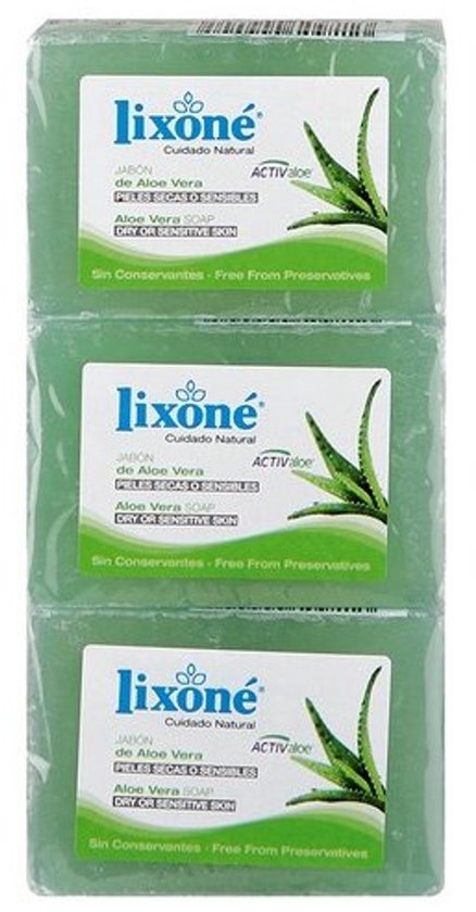 Blok Zeep Natuurlijke Glycerine Aloe Vera Lixoné (3 stuks)