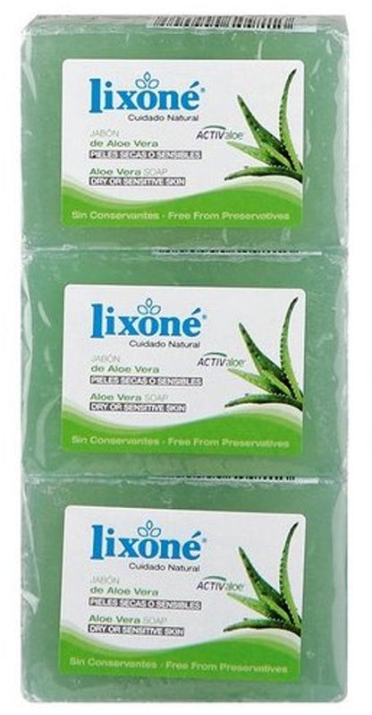 Blok Zeep Natuurlijke Glycerine Aloe Vera Lixoné (3 stuks)