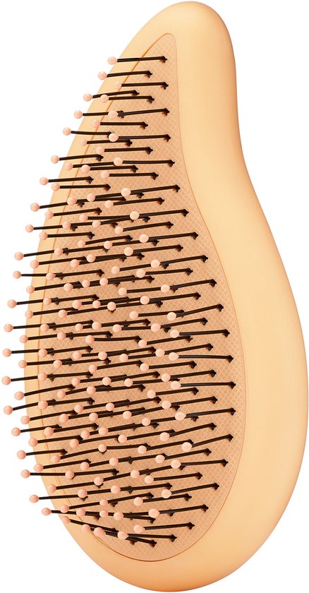 WetBrush Go Green Palm Detangler - Coconut Oil - Compacte Ontwarrende Haarborstel - Voor Nat En Droog Haar - Ultra Zachte IntelliFlex® Borstelharen - Vermindert Haarbreuk - Lichtgewicht & Handzaam Formaat - Verrijkt Met Kokosolie - Oranje