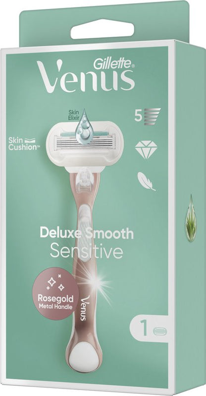 Gillette Venus Deluxe Smooth Sensitive - 1 Scheermes Voor Vrouwen - RoseGold - 1 Scheermesje