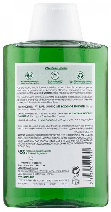 Klorane Haar Ortie Ortie/Brandnetel Shampoo Vet Haar 200ml