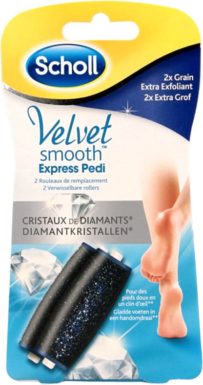 Scholl Velvet Smooth - Navulling Elektrische Eeltverwijderaar - Extra Grof - Voetvijl - 2 Stuks