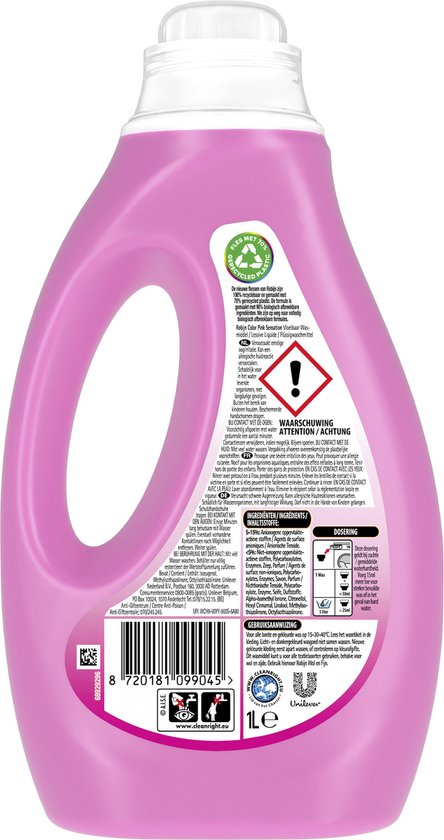 Robijn Color Pink Sensation Vloeibaar Wasmiddel 20 wasbeurten