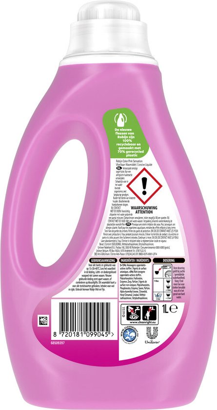 Robijn Color Pink Sensation Vloeibaar Wasmiddel 20 wasbeurten