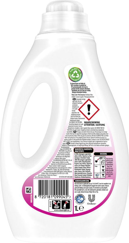 Robijn Color Pink Sensation Vloeibaar Wasmiddel 6x 20 wasbeurten