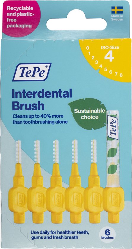 TePe Interdentale Ragers Original Geel ISO maat 4 – 0,7 mm (6 stuks)