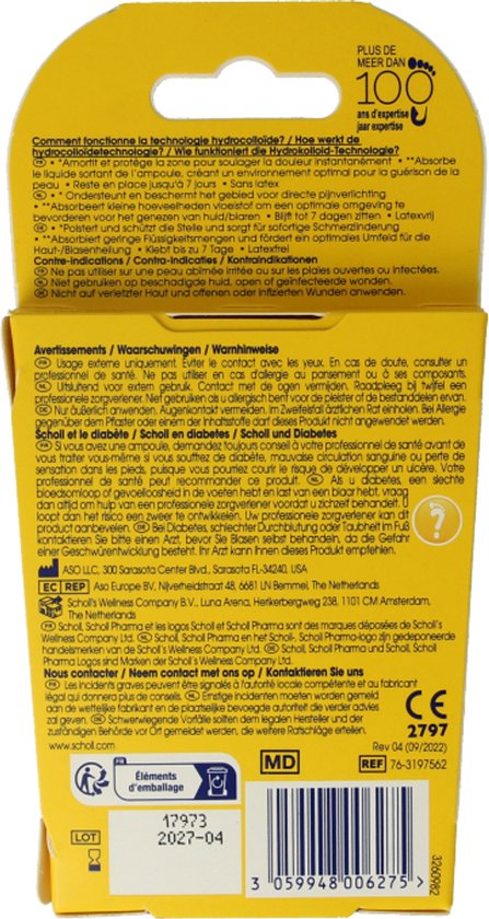 Scholl Blarenpleisters Mixed - 5 Blaarpleisters - 3 Formaten - Waterdichte Pleisters Hiel & Voeten - Ademend - Tegen Wrijving