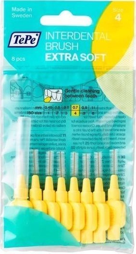 TePe Interdentale Ragers Extra Soft 0.7 mm Lichtgeel - 8 stuks