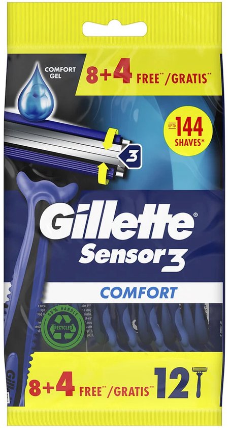 Gillette Sensor3 Comfort Wegwerpmesjes 8+4 stuks