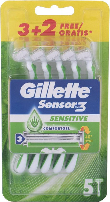 Gillette Scheermesjes Sensor 3 Sensitive Comfortgel - 5 wegwerpmesjes
