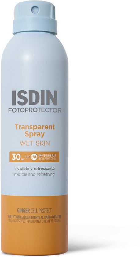 ISDIN - Fotoprotector Transparant Spray Wet Skin - SPF30 - 250ml - Transparante zonnebrandspray voor het lichaam