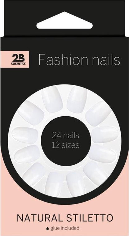 2B Nails natural stiletto 24 Stuks