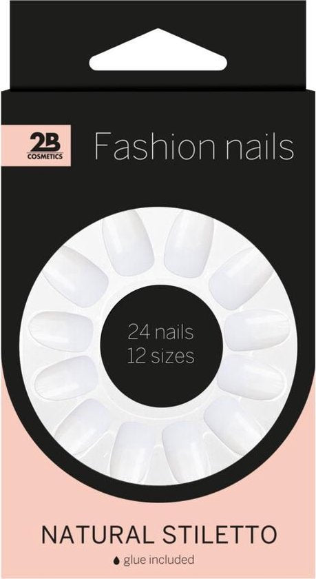 2B Nails natural stiletto 24 Stuks