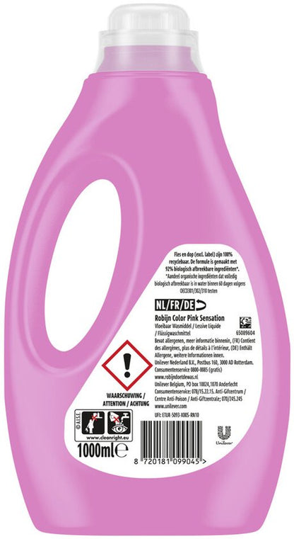 Robijn Color Pink Sensation Vloeibaar Wasmiddel 20 wasbeurten