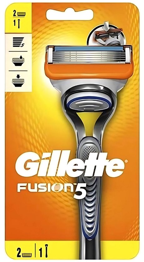 Gillette - Fusion 5 - Scheerset- Gladde scheerbeurt - Houder & 2 Navulscheermesjes