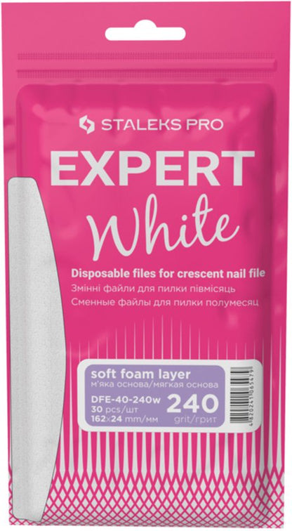 Staleks EXPERT Witte Plakvijl met soft foam DFE-40-240w HALFMOON 240 grit 30 stuks