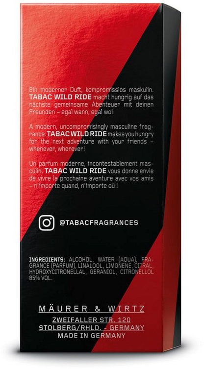 Tabac Wild Ride Eau de Toilette - Frisse avontuurlijke geur voor heren - 75ML