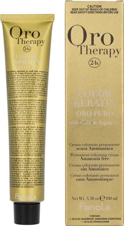 Fanola Haarverf Orotherapy Color Keratin Permanent Colouring Cream 8.13 Light Blonde Beige