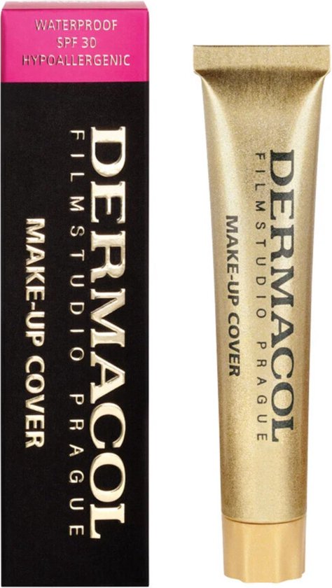 Dermacol Makeup Cover Foundation | Matte foundation met volledige dekking met SPF 30 | waterproof make-up voor een vette huid, acne en wallen onder de