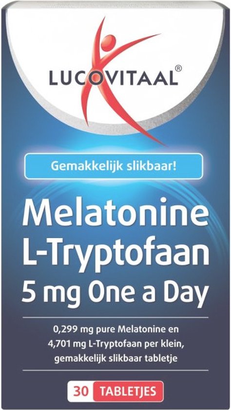 Lucovitaal Melatonine L-Tryptofaan 5mg One a Day Voedingssupplement - 30 tabletten