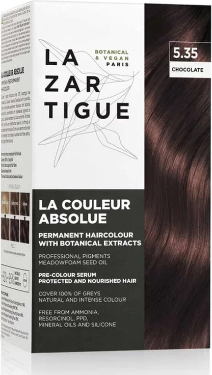 Lazartigue Pakket La Couleur Absolue Permanent Haircolour Mahogany Gold 5.35 Set