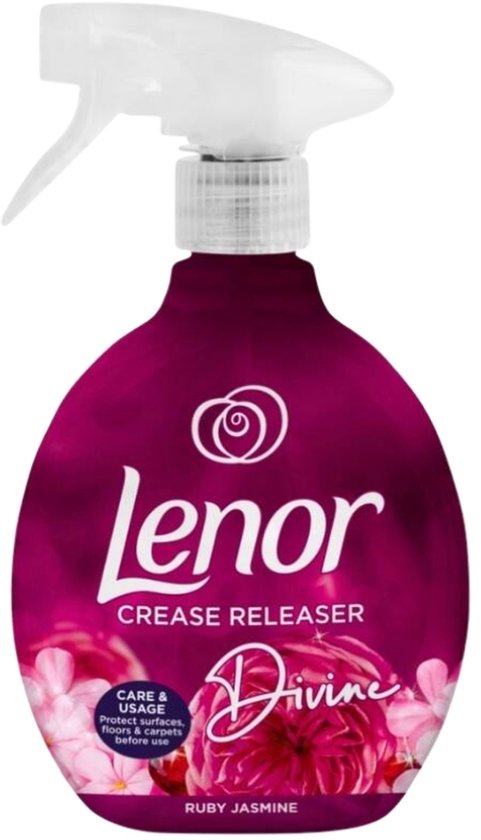 Lenor - Crease Releaser - Divine - Ruby Jasmine - Kreukverwijderaar - Textielvefrisser - Spray - 5x 500ml - Voordeelverpakking