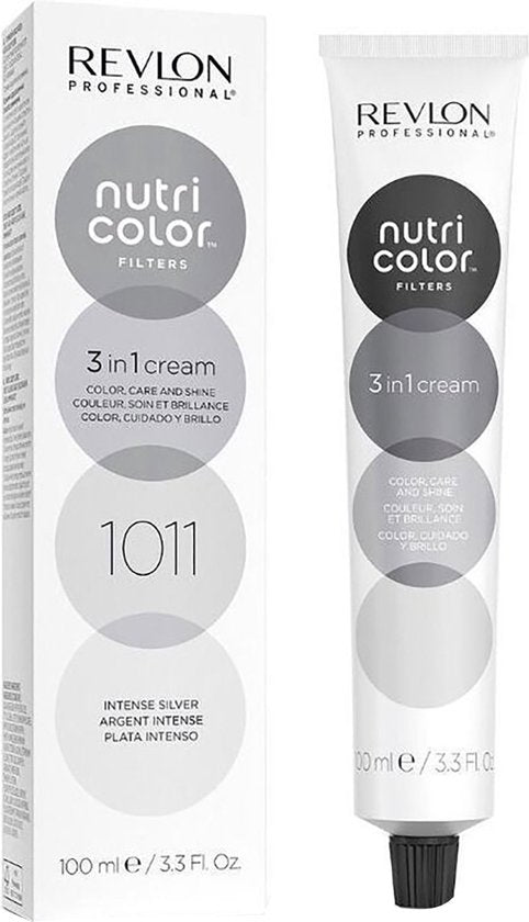 Permanente kleurcrème Revlon Nutri Color 1011 - Intense Silver 3 in 1 (100 ml)