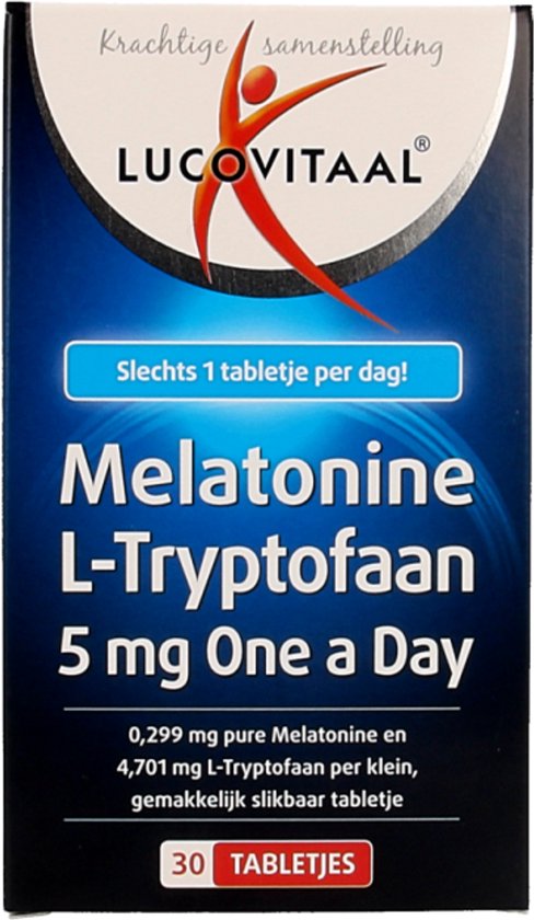 Lucovitaal Melatonine L-Tryptofaan 5mg One a Day Voedingssupplement - 30 tabletten