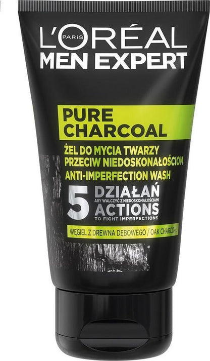 L'Oreal - Men Expert Face Wash Against Imperfections Pure Charcoal 100Ml